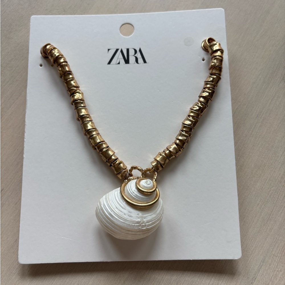 Zara Gold Necklace with White Shell Pendant
